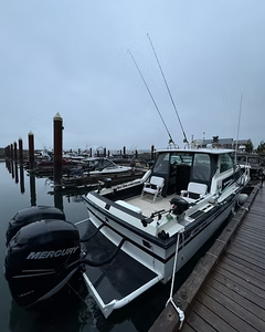 Sleek Port Renfrew fishing boat ready for halibut